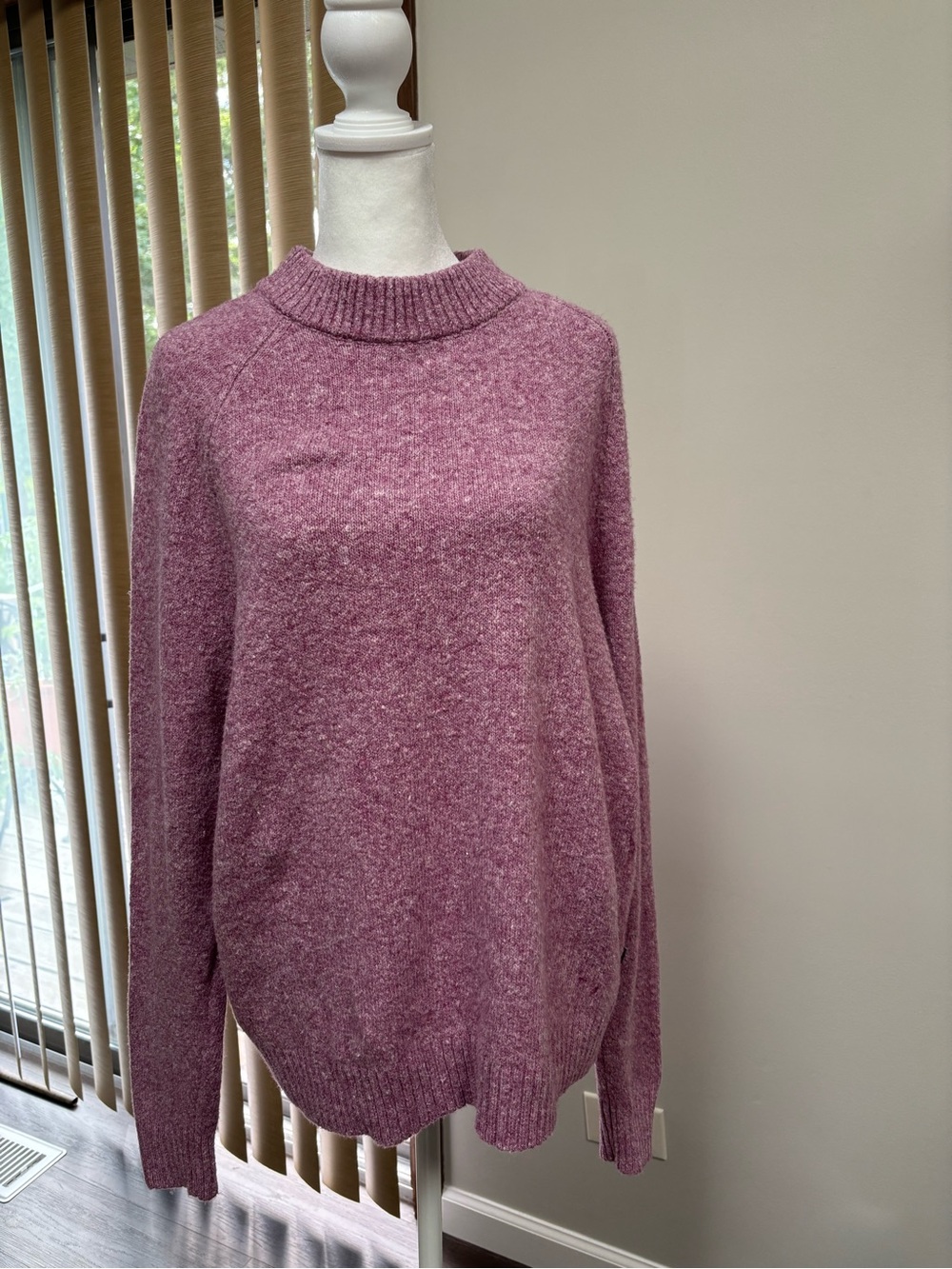 Eddie Bauer Heather Mauve Mock Neck Sweater
